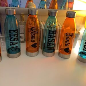 Personalised name back to school water bottle